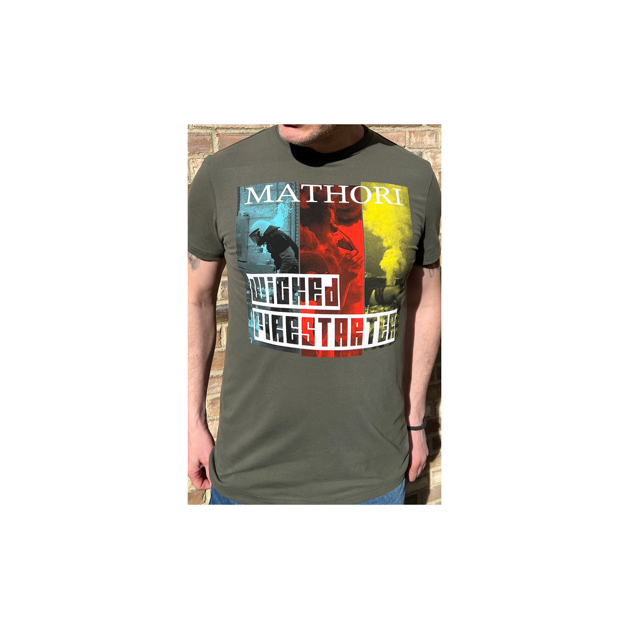 Mathori London - Wicked Firestarter T-Shirt (Olive Green)