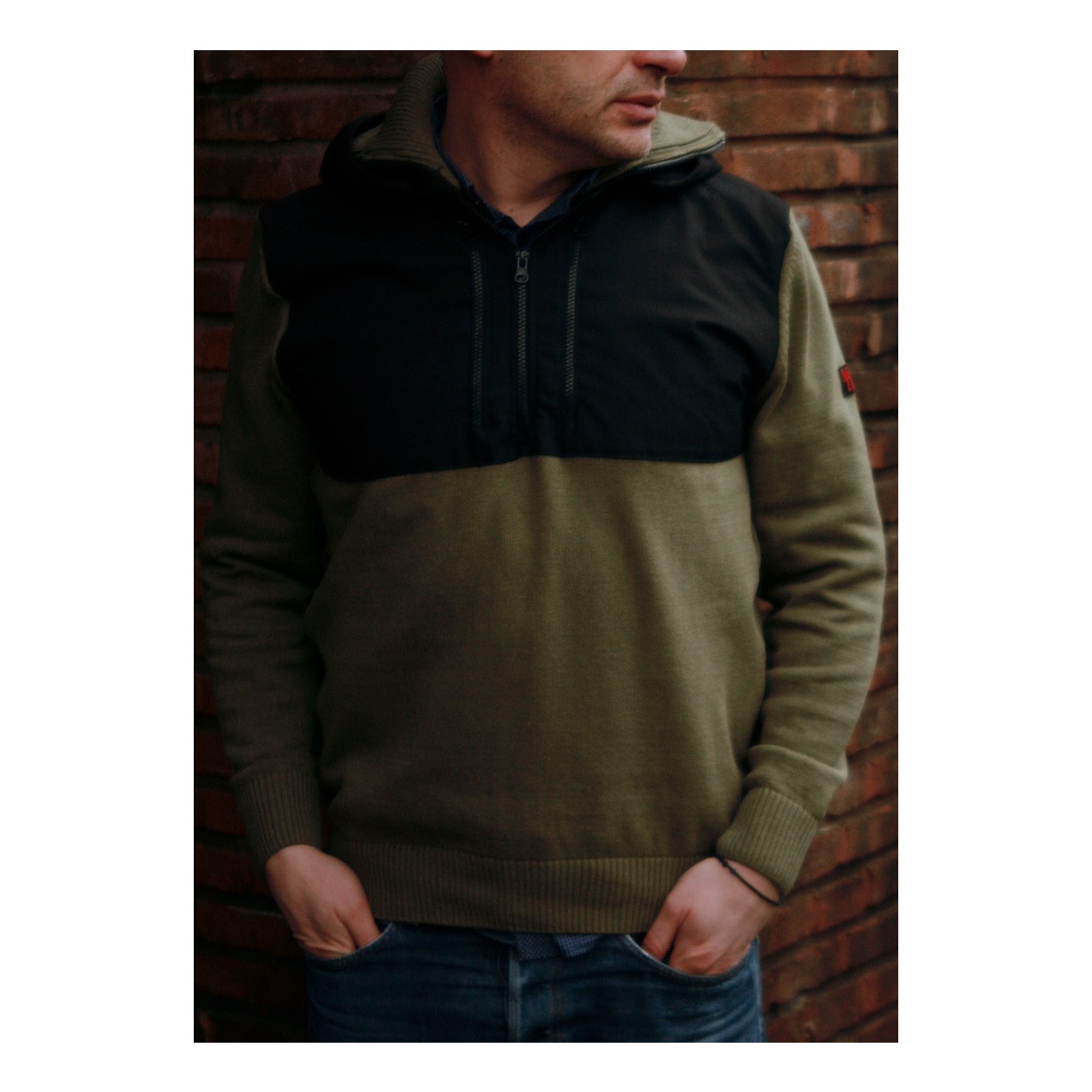 Mathori London - Cotton Knitted Pullover (Olive Green)
