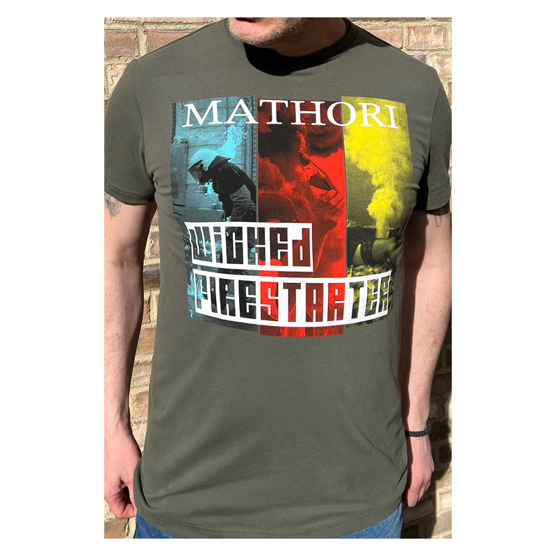 Mathori London - Wicked Firestarter T-Shirt (Olive Green)